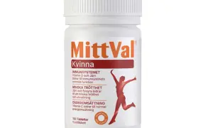 MittVal Kvinna kosttillskott. Detta healthwell multivitamin kvinna stödjer immunsystemet och minskar trötthet.