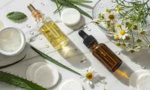 Naturliga oljor och aloe vera för torr hy med finnar. Kamomill och mint ger lugnande effekt.