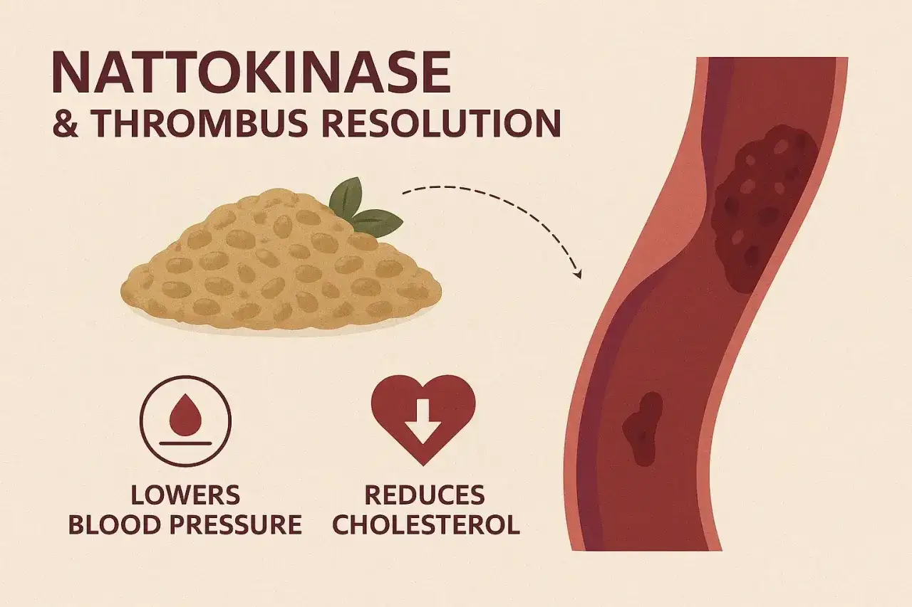 Nattokinase &auml;r bra f&ouml;r att l&ouml;sa upp blodproppar, s&auml;nka blodtrycket och minska kolesterolet.
