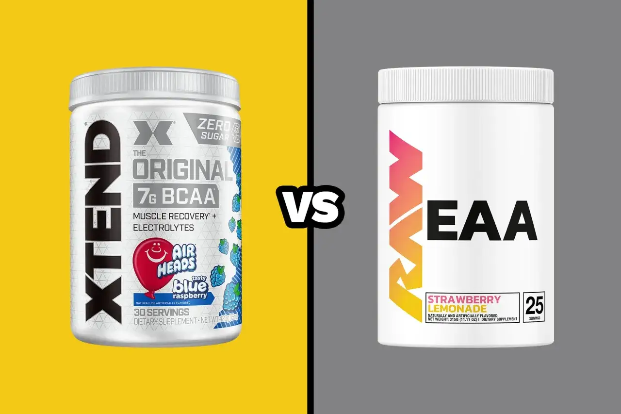 J&auml;mf&ouml;relse mellan Xtend Original 7g BCAA och ett EAA-tillskott med smak av jordgonslemonad. Vilket &auml;r b&auml;st f&ouml;r din &aring;terh&auml;mtning?